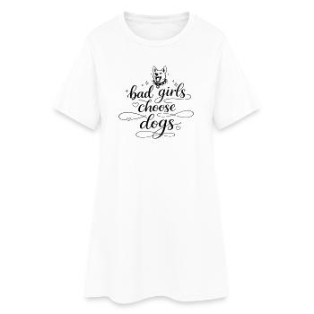 Les Bad Girls choisissent les chiens - Robe T-shirt Femme - blanc - Devant