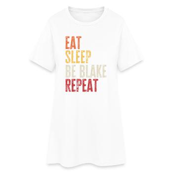 Mange, dors Sois Blake, répète le nom rétro - Robe T-shirt Femme - blanc - Devant