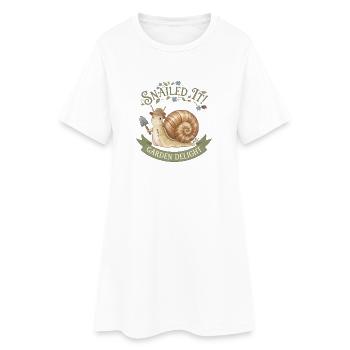Escargot ! – Escargot mignon dans le design de jardin - Robe T-shirt Femme - blanc - Devant
