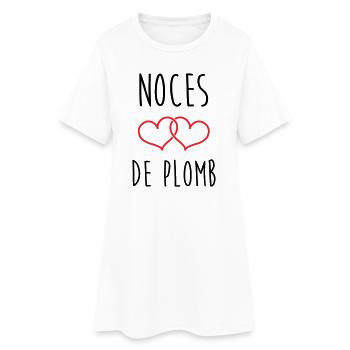 Noces de Plomb 14 ans de mariage - Robe T-shirt Femme - blanc - Devant