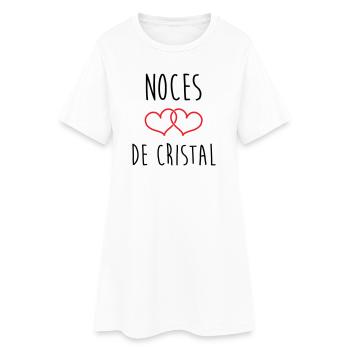 Noces de Cristal 15 ans de mariage - Robe T-shirt Femme - blanc - Devant