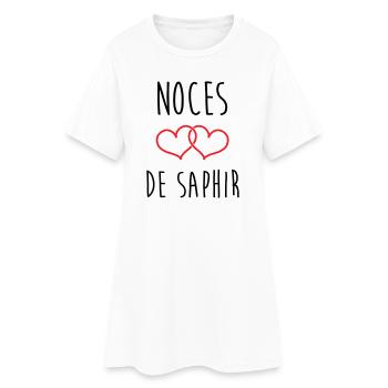 Noces de Saphir 16 ans de mariage - Robe T-shirt Femme - blanc - Devant