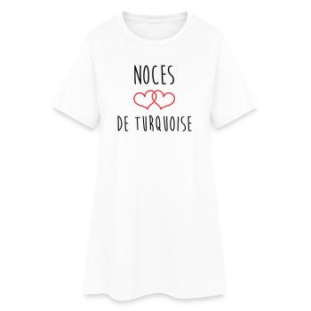 Noces de Turquoise 18 ans de mariage - Robe T-shirt Femme - blanc - Devant