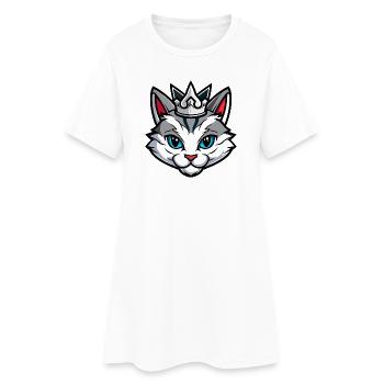 Couronne de tête symbole de chat - Robe T-shirt Femme - blanc - Devant