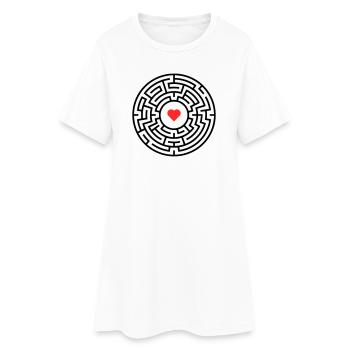 Labyrinth Heart Maze - Women’s T-Shirt Dress - white - Front
