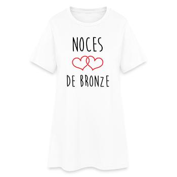 noces de bronze 22 ans d'amour - Robe T-shirt Femme - blanc - Devant