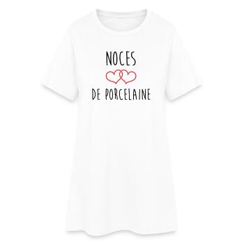 noces de porcelaine 20 ans d'amour - Robe T-shirt Femme - blanc - Devant