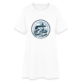 Langeoog | Quand l’île appelle - Vagues de la mer du Nord - Robe T-shirt Femme - blanc - Devant