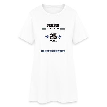 Friseur 25 Jahre Jubiläum 25. jähriges Jubilaeum - Frauen T-Shirt-Kleid - Weiß - Vorne