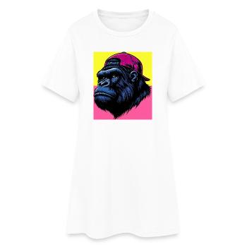 gorille - Robe T-shirt Femme - blanc - Devant