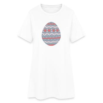 Motif œuf en cœurs pastel - Robe T-shirt Femme - blanc - Devant