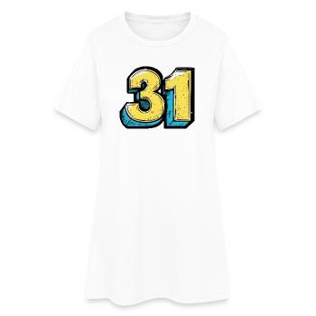 31 Nombre coloré - Robe T-shirt Femme - blanc - Devant