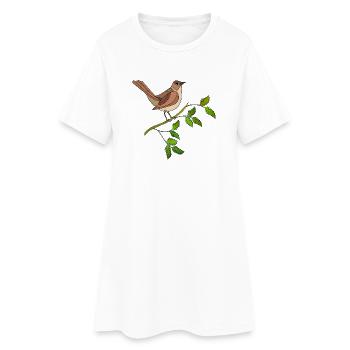 Oiseau coloré - Robe T-shirt Femme - blanc - Devant