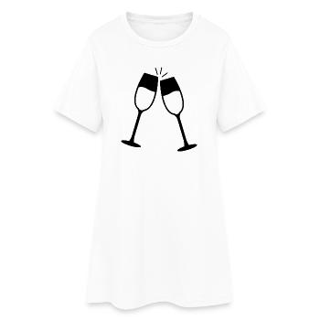 Toaste - Frauen T-Shirt-Kleid - Weiß - Vorne