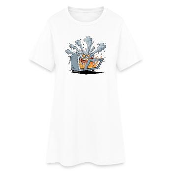 Feuriger Küchenofen Monster - Frauen T-Shirt-Kleid - Weiß - Vorne