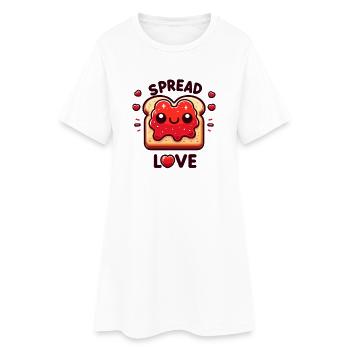 Répands des cœurs à la Love Toast - Robe T-shirt Femme - blanc - Devant