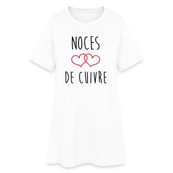 noces de cuivre 32 ans de bonheur - Robe T-shirt Femme - blanc - Devant