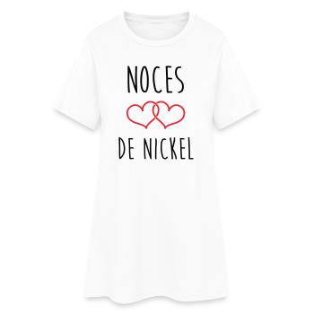 Nickel-Hochzeit 28 Jahre Glück und Liebe - Frauen T-Shirt-Kleid - Weiß - Vorne