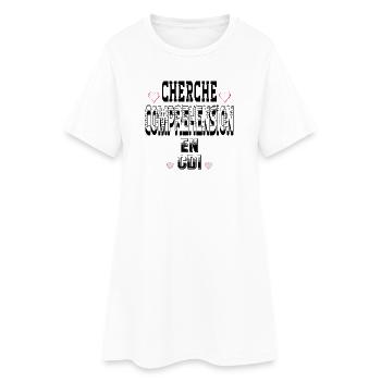 Cherche Compréhension en CDI - Robe T-shirt Femme - blanc - Devant