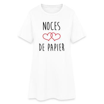 Noces de papier 37 ans de mariage - Robe T-shirt Femme - blanc - Devant