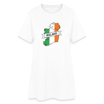 Carte de l’Irlande Ruban Tricolore - Robe T-shirt Femme - blanc - Devant