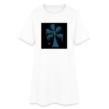 PALM TREE. OCEAN. BEACH. ART. MESSAGE. QUOTES - Women’s T-Shirt Dress - white - Front