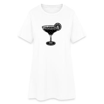 Margaritas - Frauen T-Shirt-Kleid - Weiß - Vorne