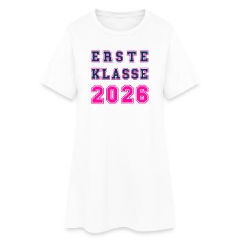 Erste Klasse 2026 – Einschulung Collegstyle pink - Frauen T-Shirt-Kleid - Weiß - Vorne