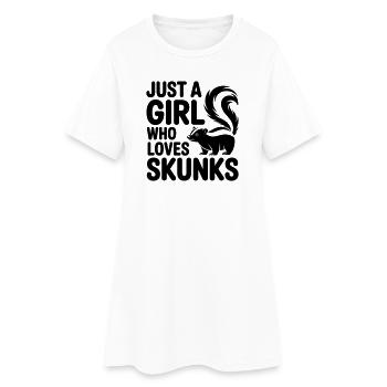 Fille moufette Juste une fille qui aime les moufettes - Robe T-shirt Femme - blanc - Devant