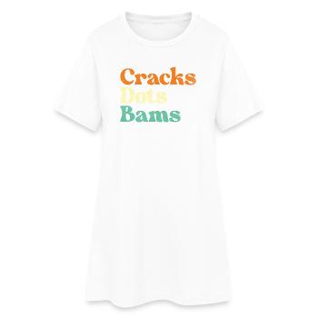 Fissures Points Bams Carreaux de Mahjong Amant - Robe T-shirt Femme - blanc - Devant