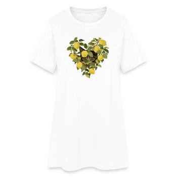 Cœur de chat fait de citrons - Robe T-shirt Femme - blanc - Devant