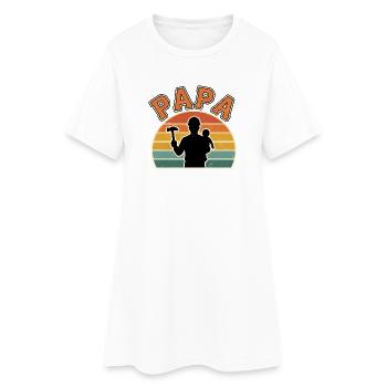 Papa et Bébé au Crépuscule - Robe T-shirt Femme - blanc - Devant
