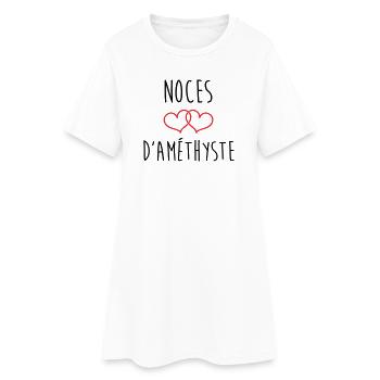 Noces d’améthyste 48 ans de mariage - Robe T-shirt Femme - blanc - Devant