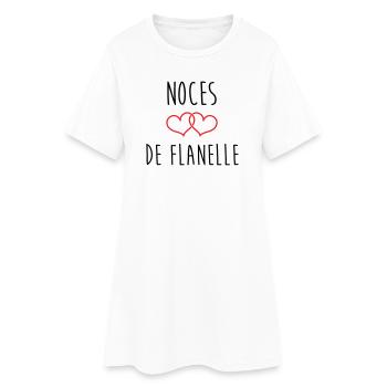Noces de flanelle – 43 ans de mariage - Robe T-shirt Femme - blanc - Devant