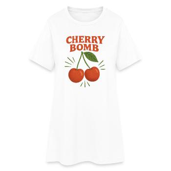 Cherry Bomb Duo Illustration - Robe T-shirt Femme - blanc - Devant