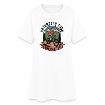 Voyage de la fête des pères Aventure en vélo électrique cadeau pour papa 2026 - Robe T-shirt Femme - blanc - Devant