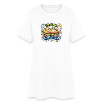 Ich atme, produktiver wird's heute nicht mehr - Frauen T-Shirt-Kleid - Weiß - Vorne