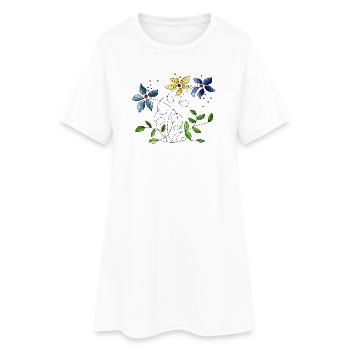 Fleur - Robe T-shirt Femme - blanc - Devant