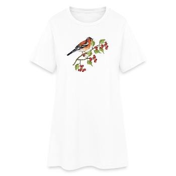 Oiseau coloré - Robe T-shirt Femme - blanc - Devant