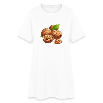 noix - Robe T-shirt Femme - blanc - Devant