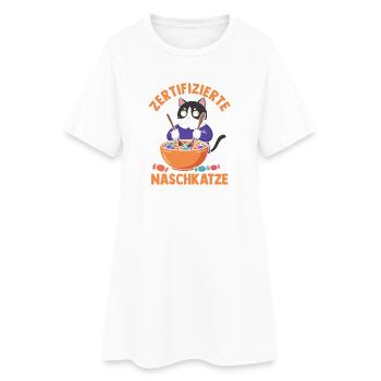 Süschigkeiten Naschkatze Süßes Mädchen - Frauen T-Shirt-Kleid - Weiß - Vorne