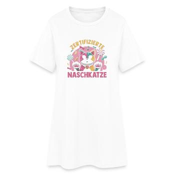 Süschigkeiten Naschkatze Süßes Mädchen - Frauen T-Shirt-Kleid - Weiß - Vorne