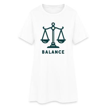 Balance Scale Illustration - Women’s T-Shirt Dress - white - Front