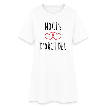Noces d'Orchidée 55 ans de mariage - Robe T-shirt Femme - blanc - Devant