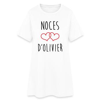 Noces d'Olivier 59 ans de mariage - Robe T-shirt Femme - blanc - Devant