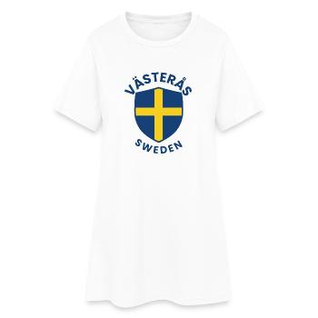 Västerås Sköld in Schweden - Frauen T-Shirt-Kleid - Weiß - Vorne