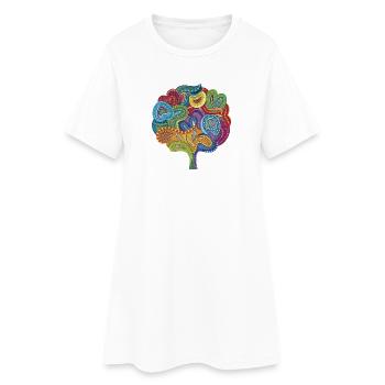 Corail en fleurs - Robe T-shirt Femme - blanc - Devant