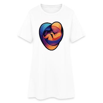 Câlin fœtal coloré - Robe T-shirt Femme - blanc - Devant