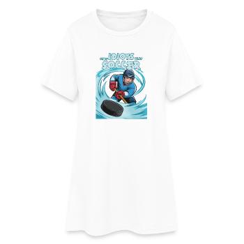 Eishockey Humor, besser als Fußball - Frauen T-Shirt-Kleid - Weiß - Vorne