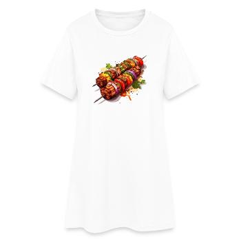 Brochette barbecue - Robe T-shirt Femme - blanc - Devant